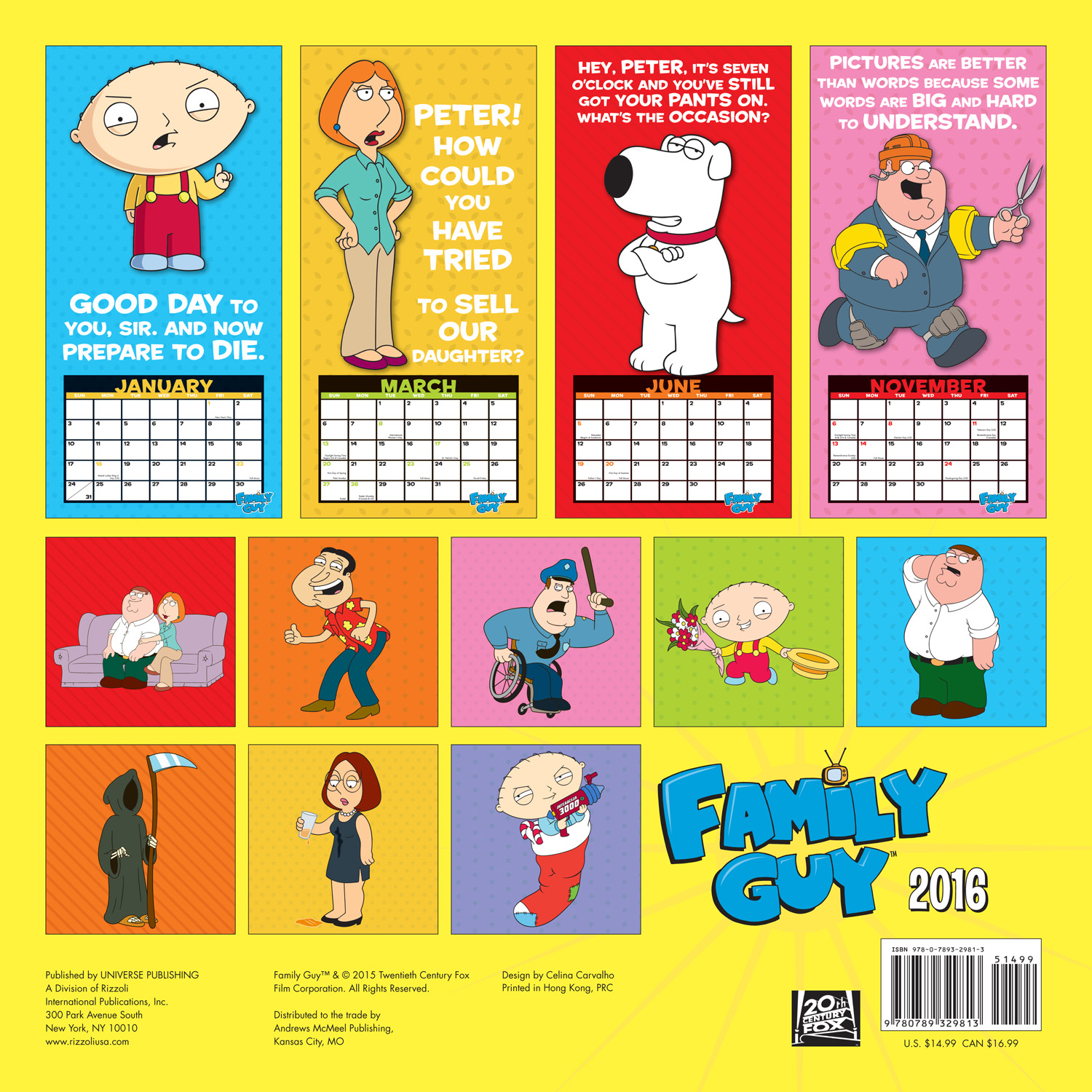Family Guy Calendar 2016 789329813 Humorous Funny Adult Humor